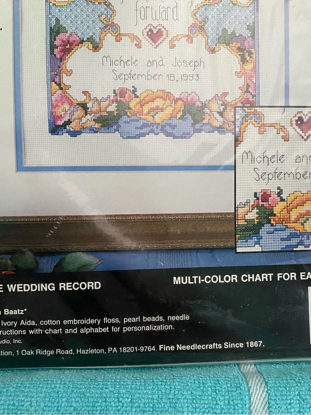 Vintage 1993 Bucilla Counted Cross Stitch Token Of Love Wedding Record New!